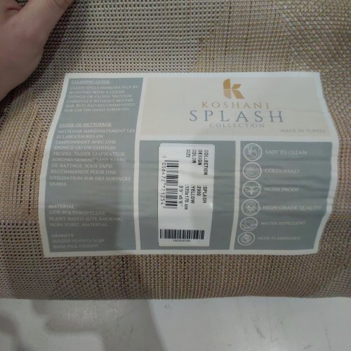KOSHANI SPLASH COLLECTION TRIANGLE PATTERN AREA RUG - 3FT 9" X 5FT 6" - YELLOW (MODEL: 2900) image 3