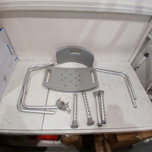 MEDLINE GUARDIAN DELUXE ALUMINUM BATH CHAIR - 400LBS CAP - GREY (MODEL: G2-101KRX1) image 2