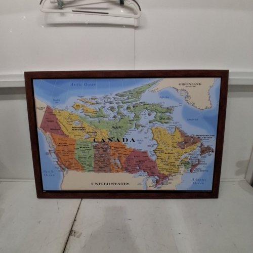 TRENDS INTERNATIONAL MAP OF CANADA WALL POSTER IN FRAME - 24" X 36" - BROWN (MODEL: RP15211) image 2
