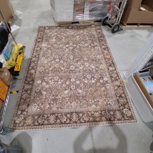 HUGEAR VINTAGE SOFT WASHABLE AREA RUG - 6FT X 9FT - BRICK RED image 3