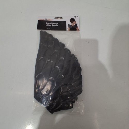 ADULT UNISEX ANGEL WINGS - OSFM - BLACK image 2