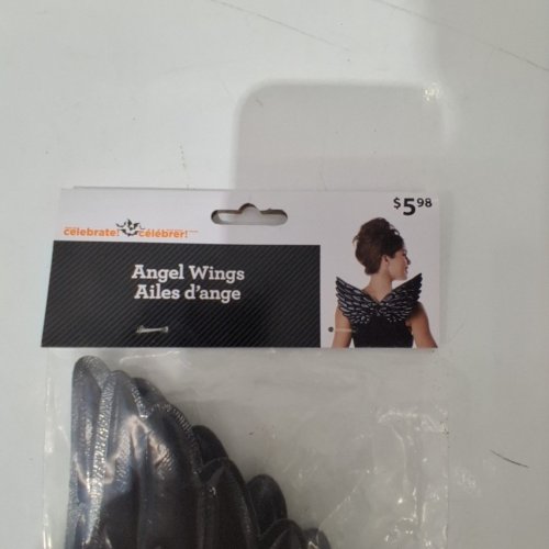 ADULT UNISEX ANGEL WINGS - OSFM - BLACK image 3