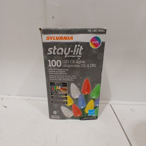 33FT SYLVANIA STAY-LIT LED C6 100 OUTDOOR/INDOOR STRING LIGHTS - MULTICOLOUR (MODEL: 1105949) image 5