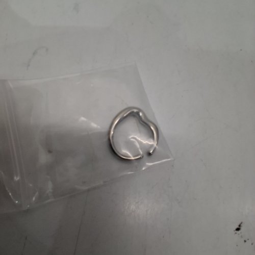 WOMENS ASYMMETRICAL ADJUSTABLE RING - SILVER TONE image 2