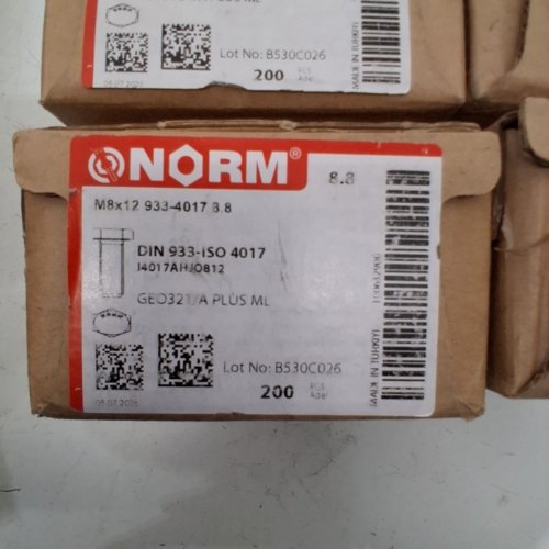 4(200PK) NORM HEX HEAD SCREWS - M8 X 12 MM image 2