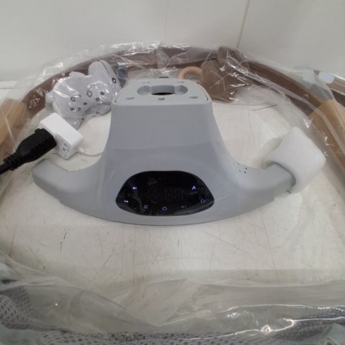 MONAMII ELECTRIC BABY SWING WITH BLUETOOTH SPEAKER AND REMOTE - 5-SPEED - LIGHT GREY/BROWN (MODEL: BB2007) image 2