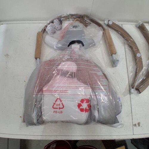 MONAMII ELECTRIC BABY SWING WITH BLUETOOTH SPEAKER AND REMOTE - 5-SPEED - LIGHT GREY/BROWN (MODEL: BB2007) image 7