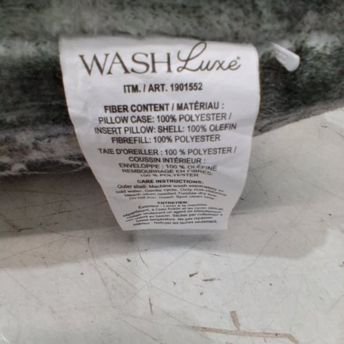 WASHLUXE DECORATIVE SOFT PILLOW - 22" X 22" - DARK GREY/WHITE (MODEL: 1901552) image 2