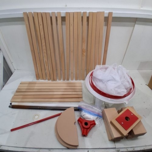 WOOD BASKET MANUAL FRUIT WINE JUICE PRESS - 7.9GAL - BROWN/RED (MODEL: FP30) image 2