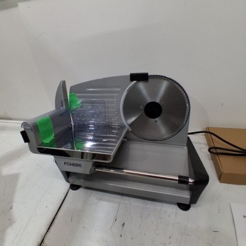 FOHERE MEAT SLICER MACHINE WITH PRECISE 0-15MM ADJUSTABLE THICKNESS AND FOOD PUSHER - 7.5" BLADE - SILVER/BLACK (MODEL: SL-519N) image 3