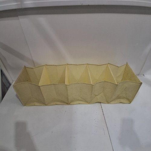 HANGING FABRIC STORAGE ORGANIZER - 38" X 10" - BEIGE image 2