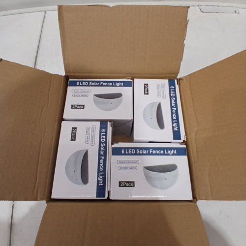 8PK HALF ROUND SOLAR POWERED LED WEATHER-RESISTANT FENCE LIGHTS - BLACK image 3