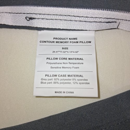 MKICESKY NECK SUPPORT CONTOUR MEMORY FOAM ORTHOPEDIC PILLOW - 24" X 11" - BLUE/GREY image 3