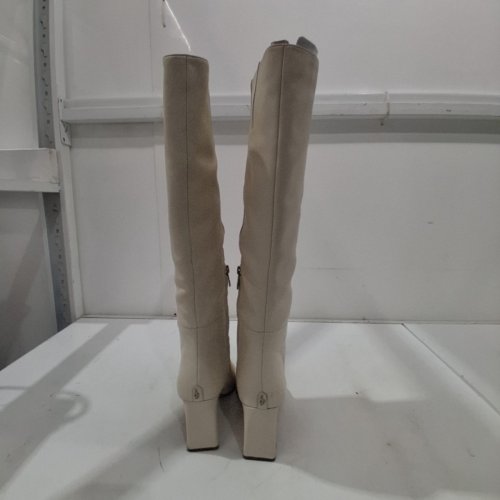 SAM EDELMAN KNEE HIGH SYLVIA BOOTS - SIZE 8.5 - IVORY image 3