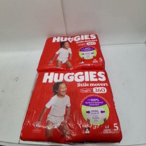128PK BABY DISNEY HUGGIES LITTLE MOVERS HUGGFIT 360 DIAPERS - SIZE 5 - MICKEY MOUSE image 2