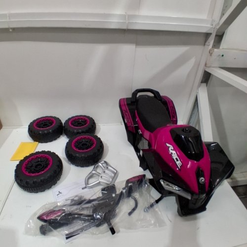 KIDS AOSOM 4-WHEEL RIDE ON SLIDING ATV WITH LIGHTS AND MUSIC - PINK / BLACK image 4