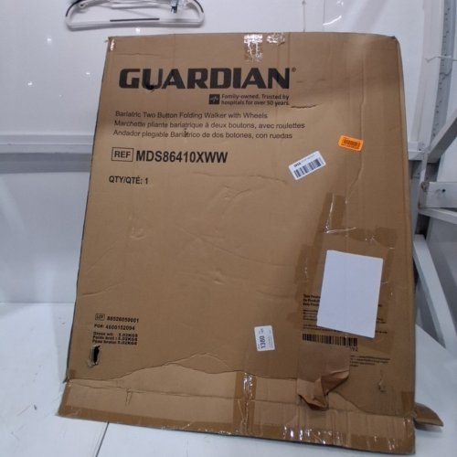 MEDLINE GUARDIAN ADJUSTABLE ALUMINUM 2-BUTTON FOLDING WALKER - 300LBS CAPACITY - GREY - (MODEL: MDS86410) image 3