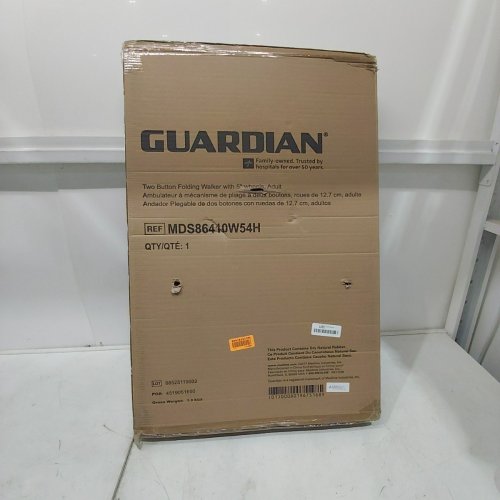 MEDLINE GUARDIAN ADJUSTABLE ALUMINUM 2-BUTTON FOLDING WALKER - 300LBS CAPACITY - GREY (MODEL: MDS86410W54H) image 2