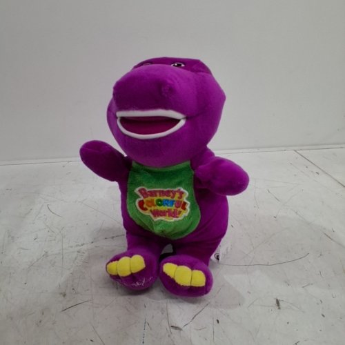 BARNEY'S COLORFUL WORLD SINGING FRIEND STUFFED ANIMAL PLUSH - PURPLE image 2