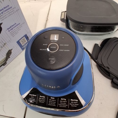 NINJA CRISPI 5 IN 1 PORTABLE GLASS AIR FRYER SYSTEM WITH TEMPWARE CONTAINERS - 4QT, 2.5QT, AND 6 CUP CONTAINERS - 1500W - BLUE (MODEL: ‎FN103CO-CR) image 2