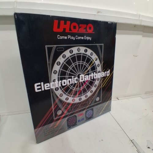 UHOZO ELECTRONIC DARTBOARD WITH 12 SOFT TIP DARTS - 1-8 PLAYERS; 34 GAMES; OVER 350 OPTIONS - BLUE/PINK image 2