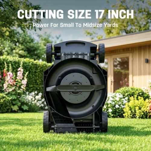 STEELITE CORDLESS LAWN MOWER WITH 2 20 V BATTERIES AND CHARGING STATION - 17" - BLACK / GREEN (MODEL: DG510) image 3