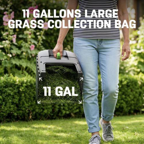 STEELITE CORDLESS LAWN MOWER WITH 2 20 V BATTERIES AND CHARGING STATION - 17" - BLACK / GREEN (MODEL: DG510) image 5