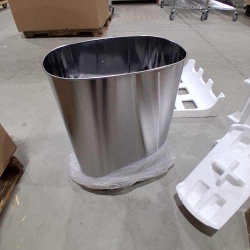 OVAL AUTOMATIC TOUCH FREE TRASH CAN - 13GAL - STAINLESS STEEL (MODEL: TC-1350R-SS) image 2