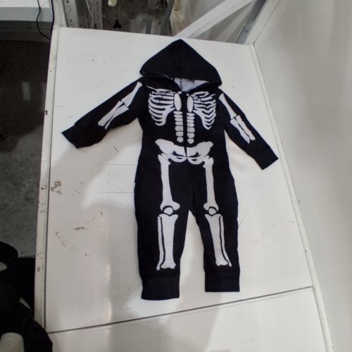 SKELETON COSTUME JUMPSUIT - 3T - BLACK AND WHITE image 2
