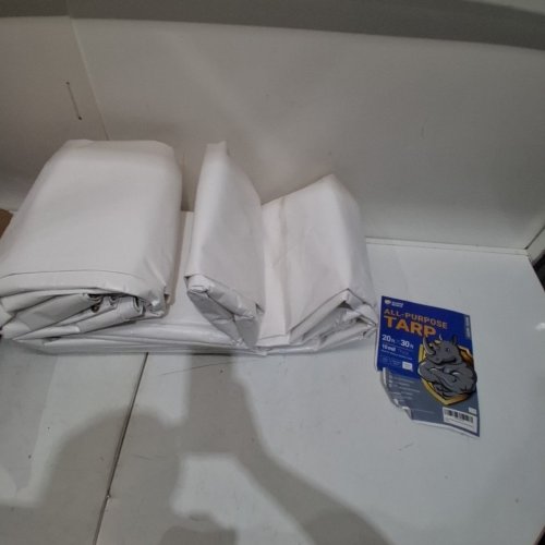 GUARD SHIELD ALL-PURPASE HEAVY DUTY THICK WATERPROOF POLY TARP COVER - 10MIL THICKNESS - 20FT X 30FT - WHITE image 2