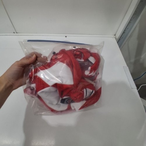 2PC BOY'S POWER RANGERS RED RANGER COSTUME WITH MASK, LARGE 10-12 - RED image 2
