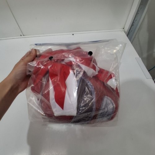 2PC BOY'S POWER RANGERS RED RANGER COSTUME WITH MASK, LARGE 10-12 - RED image 3