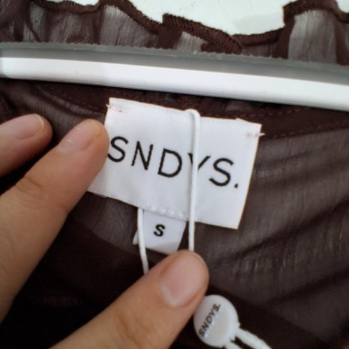 SNDYS X REVOLVE BALI TOP SHEER RUFFLE BLOUSE - SMALL - BROWN (STYLE: SFT110S) image 2