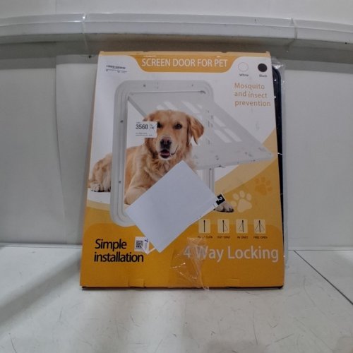 MORIKEY LARGE DOG SCREEN DOOR FLAP OPENING AND MAGNETIC SELF-CLOSING 4 ENTRY WAY SCREEN DOOR FOR DOGS CATS-13" X 17"-BLACK- (MODEL:PET04) image 3