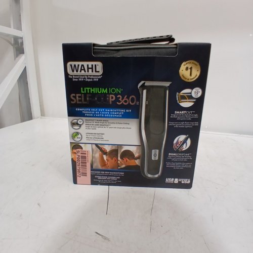 WAHL LITHIUM ION SELF CLIP 360 RECHARGEABLE HAIR CLIPPER KIT WITH 10 ATTACHMENTS, USB CHARGER, TRAVEL BAG, COMBS, AND SCISSORS – BLACK/GREY (MODEL: 3028049) image 7