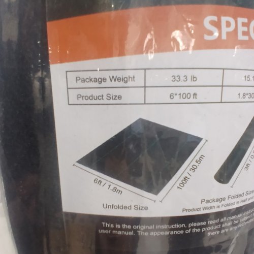 HEAVY DUTY WEED BARRIER LANDSCAPE FABRIC - 6FT X 100FT - BLACK - (MODEL: 6*100FT271) image 4