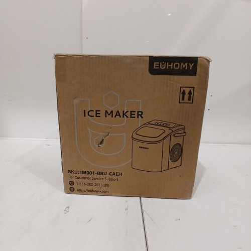 EUHOMY COUNTERTOP ICE MAKER MACHINE WITH HANDLE, BASKET AND SCOOP - MAKES 26LBS PER DAY - BLUE (MODEL: IM-06C) image 5