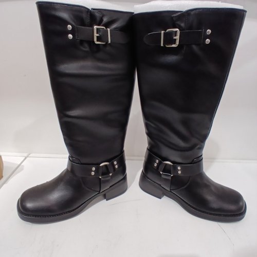 ALDO CALL IT SPRING RYKER TALL BUCKLE BOOTS - SIZE 9 - BLACK (STYLE: RYKER-007) image 6