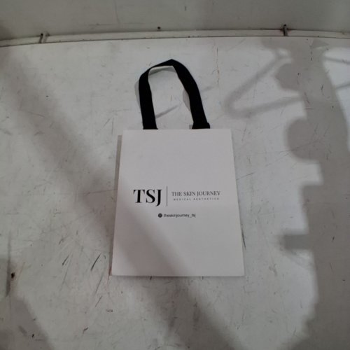 200PK *APPROX* "THE SKIN JOURNEY" MEDICAL AESTHETICS BRANDED PAPER SHOPPING BAG - 16" X 8" - WHITE image 2