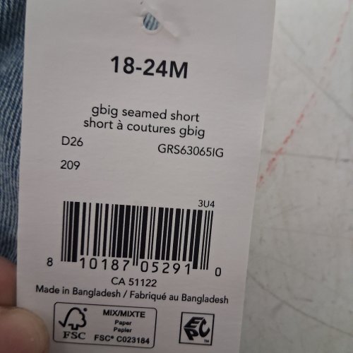 TODDLER'S SEAMED DENIM SHORTS - 18-24M - BLUE image 3