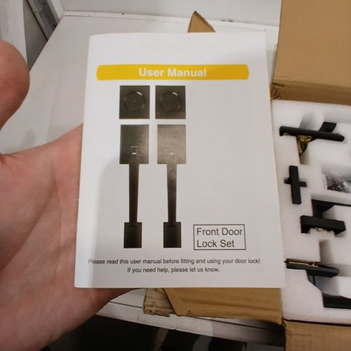 FRONT DOOR LOCK HANDLE SET WITH KEYS - BLACK image 2
