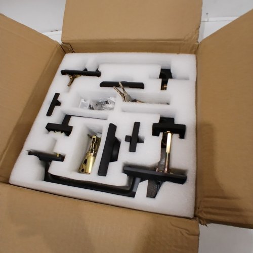 FRONT DOOR LOCK HANDLE SET WITH KEYS - BLACK image 3