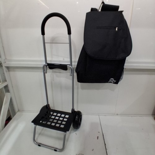 DBEST FOLDABLE TROLLEY DOLLY WITH BAG ATTACHMENT HOLDS UP TO 100LBS - BLACK image 2