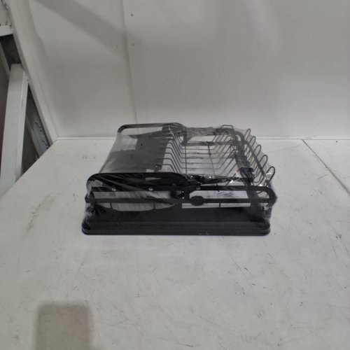 MERRYBOX DISH DRYING RACK -2 TIER DISH RACK WITH DRAINBOARD -16"-BLACK image 2