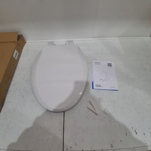 GARVEE ELONGATED SOFT CLOSE TOILET SEAT COVER / LID - 19" - WHITE (MODEL: PHO-0R8LA399) image 2