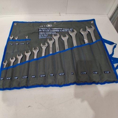 15PC JET TORQUE WRENCH SET AND ORGANIZER, RAISED PANEL COMBINATION, 1/4"- 1-1/4" SIZE, INDUSTRIAL STRENGTH CHROME VANADIUM, INCLUDED POUCH - CHROME (MODEL: 700121/CWS-16S). image 2