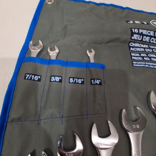 15PC JET TORQUE WRENCH SET AND ORGANIZER, RAISED PANEL COMBINATION, 1/4"- 1-1/4" SIZE, INDUSTRIAL STRENGTH CHROME VANADIUM, INCLUDED POUCH - CHROME (MODEL: 700121/CWS-16S). image 3