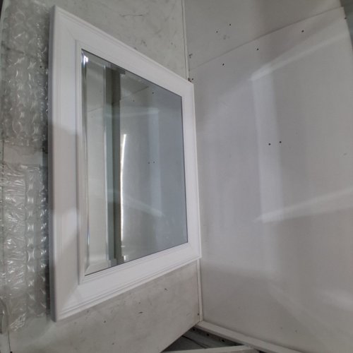 WOOD FRAME WALL MIRROR - 30" X 24" - WHITE image 2