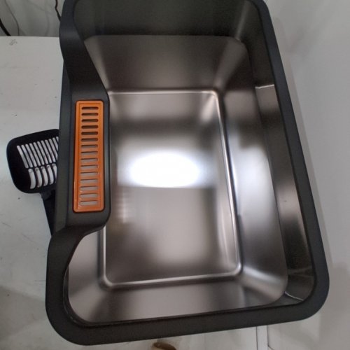 STAINLESS STEEL CAT LITTER BOX WITH SCOOP - BLACK image 4