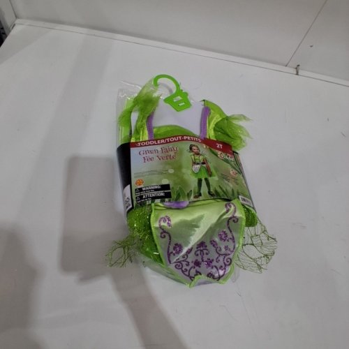 3PC TODDLER GREEN FAIRY COSTUME - 2T - GREEN AND PURPLE (DRESS, HEADBAND, WINGS) image 3